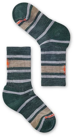 SmartwoolKids' Hike Light Cushion Striped Crew Socks